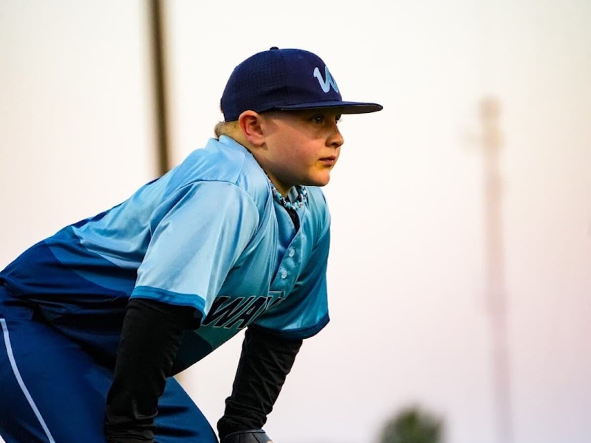 Waves fielder set in an athletic ready position